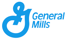 A blue logo of general mills is shown.