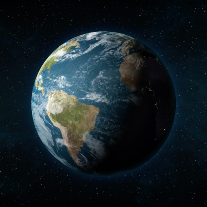 A picture of the earth from space.
